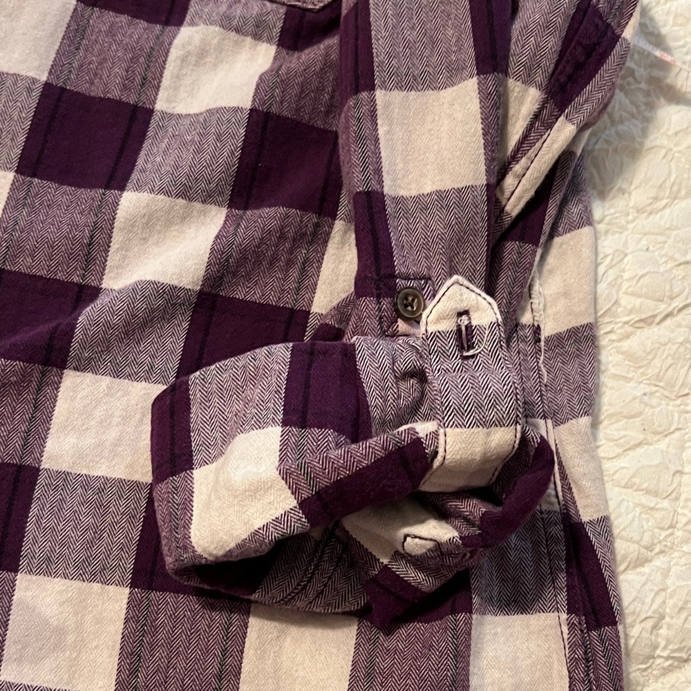 Duluth Trading Co Purple Plaid Button Down Shirt - Picture 6 of 6